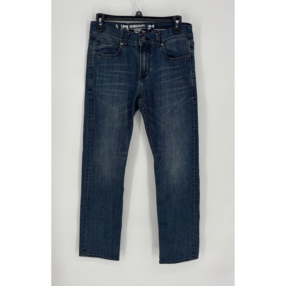 Quiksilver Slim Straight Jeans Mens 29x29 Blue Stretch Denim Medium Wash Casual